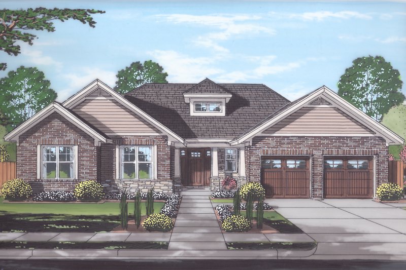 Home Plan - Craftsman Exterior - Front Elevation Plan #46-897