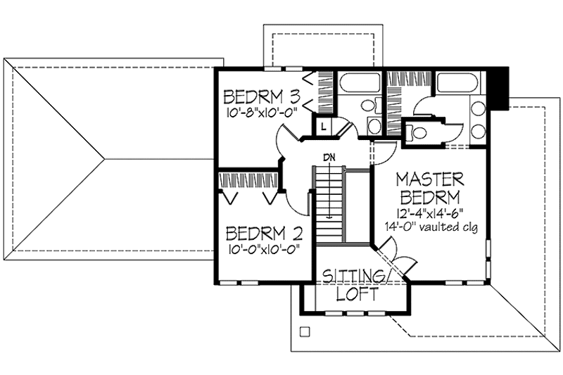Dream House Plan - Floor Plan - Upper Floor for Country House Plan #320-1137 - 3 bed, 3 bath