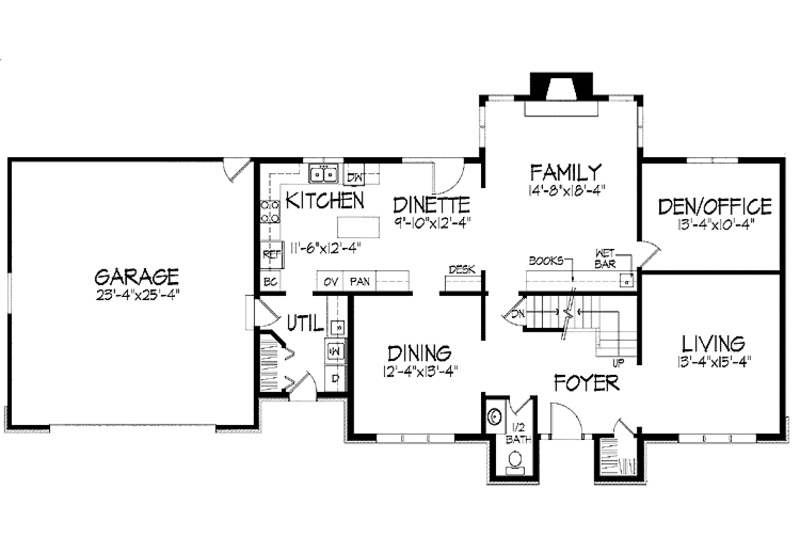 Architectural House Design - Floor Plan - Main Floor for European House Plan #51-910 - 4 bed, 2.5 bath