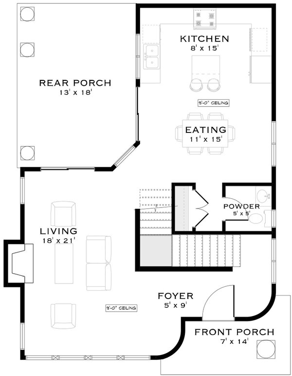 House Blueprint - Mediterranean Floor Plan - Main Floor Plan #1101-62