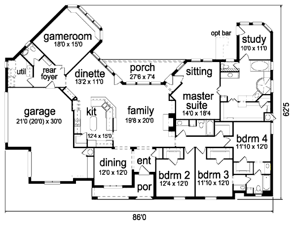 European Floor Plan - Main Floor Plan #84-281