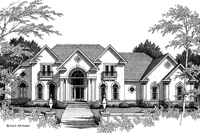 Home Plan - Exterior - Front Elevation 3 for Adobe / Southwestern House Plan #952-177 - 4 bed, 3.5 bath