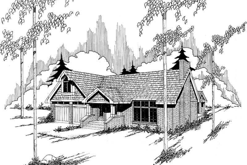 Architectural House Design - Ranch Exterior - Front Elevation Plan #60-715