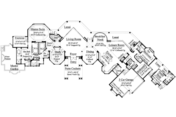 Floor Plan - Main Floor for Mediterranean House Plan #930-412 - 5 bed, 7 bath