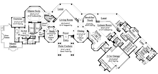 House Plan Design - Mediterranean Floor Plan - Main Floor Plan #930-412