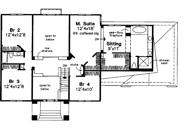 Home Plan - Floor Plan - Upper Floor for Classical House Plan #320-607 - 4 bed, 2.5 bath