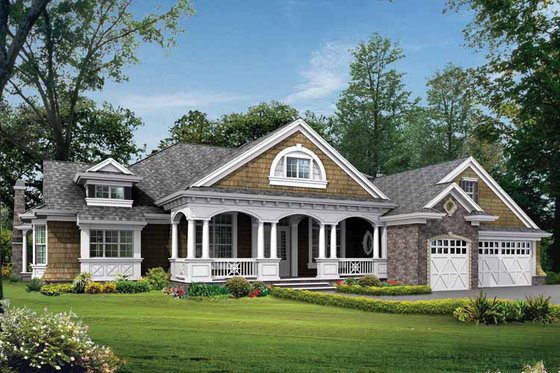 Exterior - Front Elevation 3 for Craftsman House Plan #132-282 - 4 bed, 3 bath