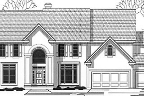 Exterior - Front Elevation for European House Plan #67-619 - 4 bed, 4.5 bath