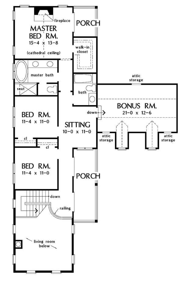 House Plan Design - Classical Floor Plan - Upper Floor Plan #929-643