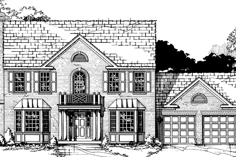 Architectural House Design - Colonial Exterior - Front Elevation Plan #953-12