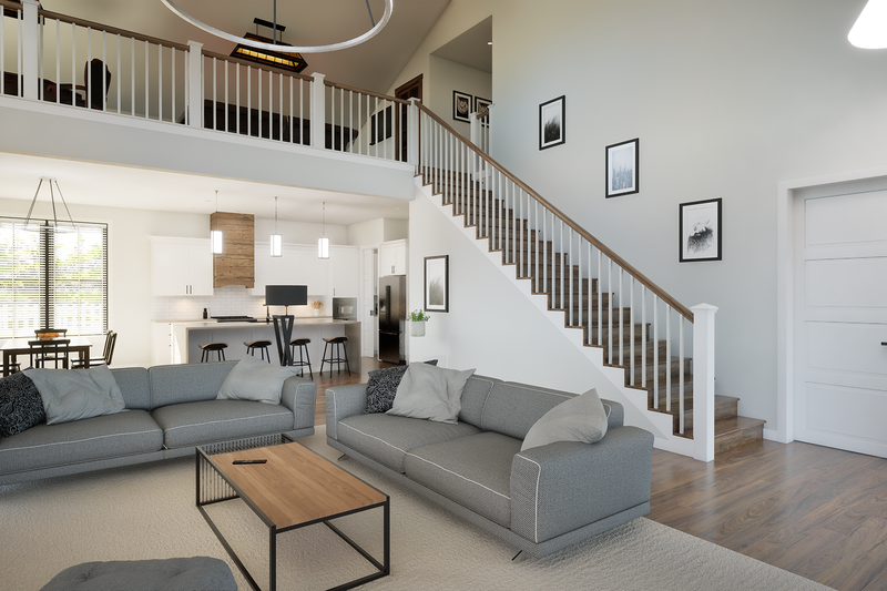 House Blueprint - Interior - Family Room 2 for Barndominium House Plan #48-1204 - 4 bed, 3.5 bath