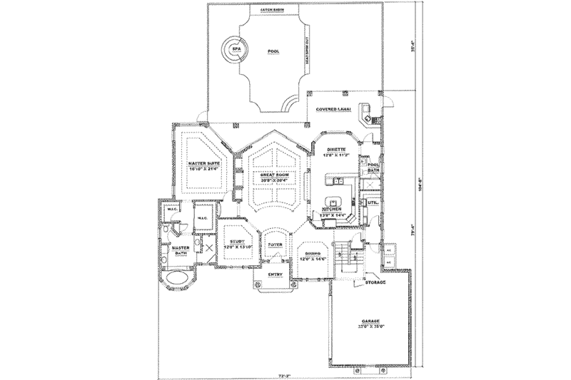 House Plan Design - Floor Plan - Main Floor for Mediterranean House Plan #27-217 - 3 bed, 3 bath