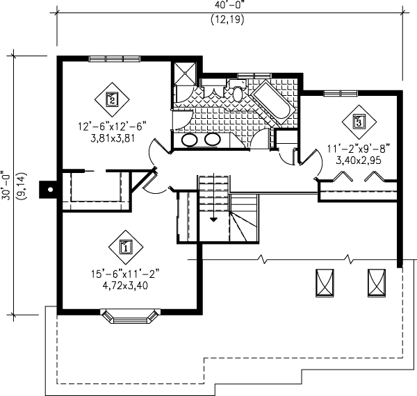 Traditional Floor Plan - Upper Floor Plan #25-2251