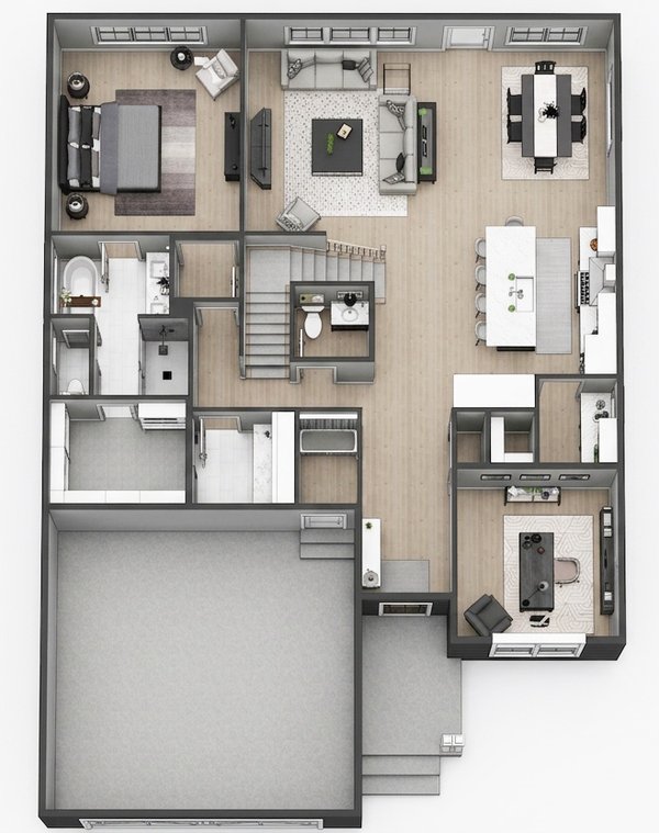 House Plan Design - Floor Plan - Main Floor 1 for Craftsman House Plan #51-1537 - 3 bed, 2.5 bath