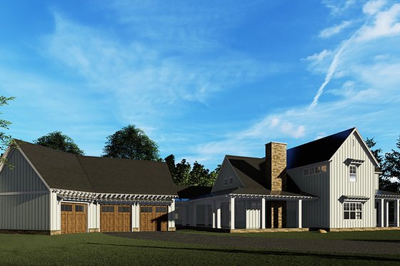 Exterior - Rear Elevation for Country House Plan #923-134 - 6 bed, 4.5 bath
