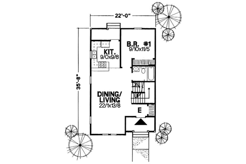 Dream House Plan - Floor Plan - Main Floor for Country House Plan #50-234 - 3 bed, 2 bath