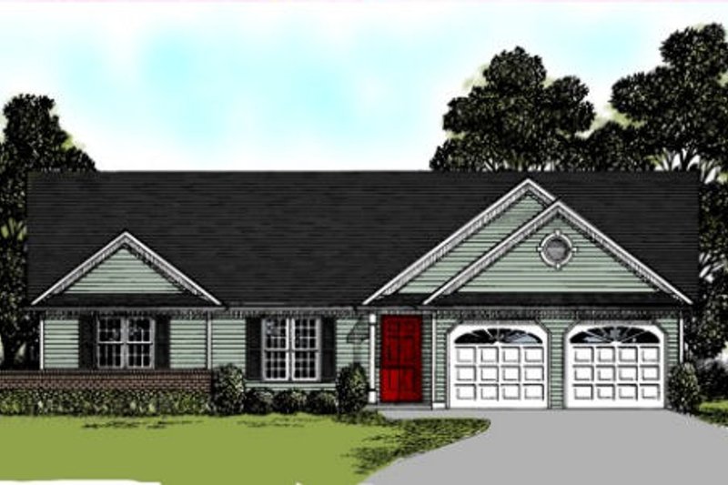 House Blueprint - Traditional Exterior - Front Elevation Plan #56-122