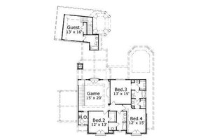 Floor Plan - Upper Floor for European House Plan #411-522 - 5 bed, 5 bath