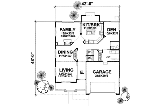 Floor Plan - Main Floor House Plan #50-243 - 4 bed, 2.5 bath