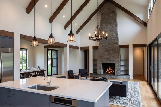 Interior - Family Room 1 for Farmhouse House Plan #80-230 - 4 bed, 2.5 bath