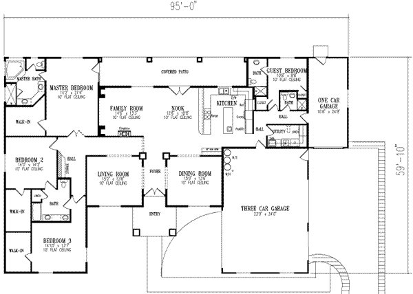 Adobe / Southwestern Floor Plan - Main Floor Plan #1-790