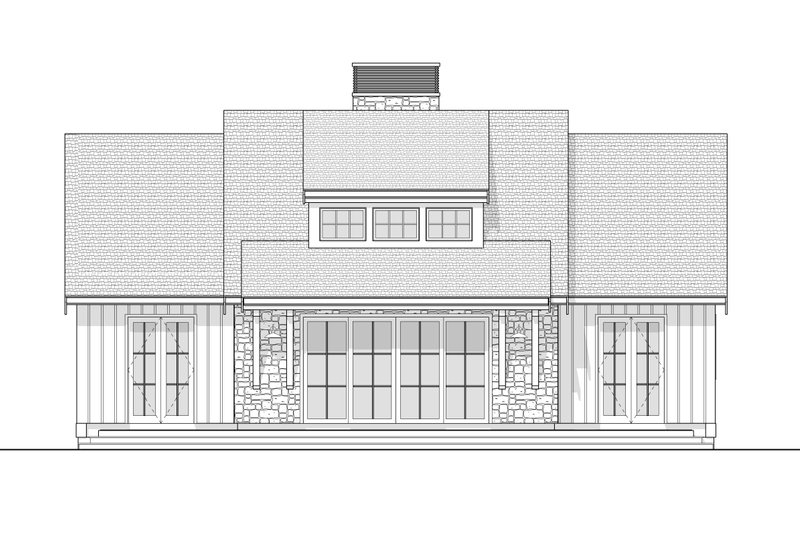 House Blueprint - Exterior - Front Elevation 4 for Cabin House Plan #1114-40 - 2 bed, 1 bath