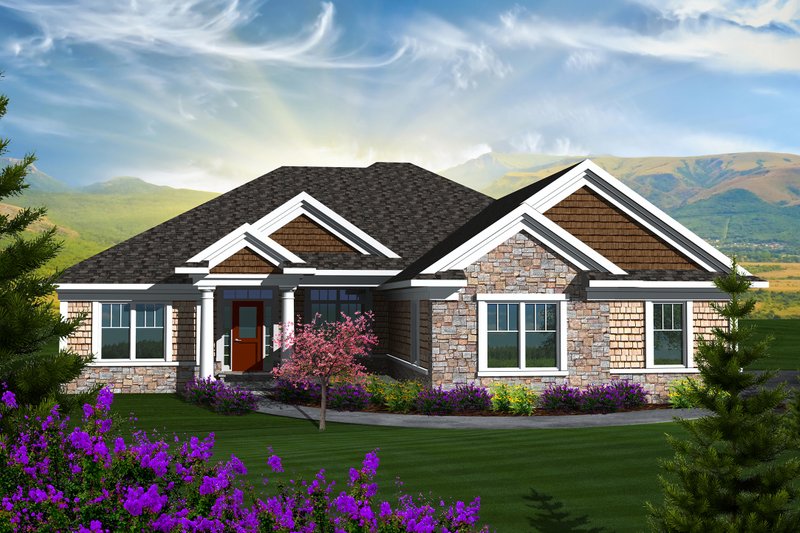 Home Plan - Ranch Exterior - Front Elevation Plan #70-1136