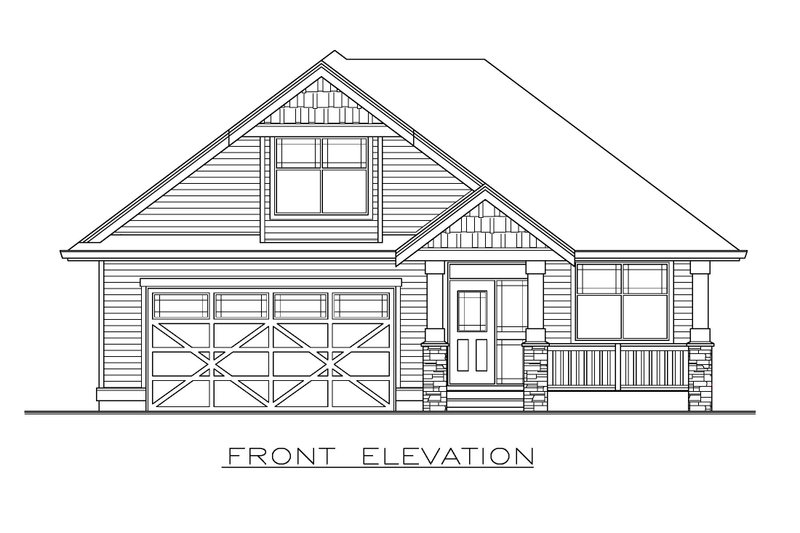 House Blueprint - Exterior - Front Elevation 3 for Craftsman House Plan #1100-177 - 3 bed, 2 bath