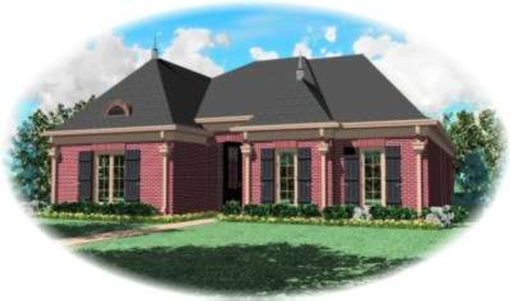 Exterior - Front Elevation 2 for European House Plan #81-1220 - 3 bed, 2 bath