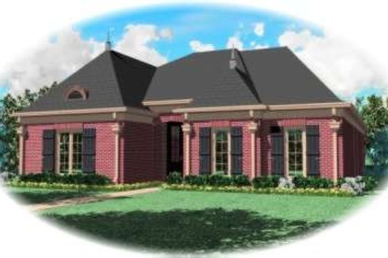 Exterior - Front Elevation for European House Plan #81-1220 - 3 bed, 2 bath