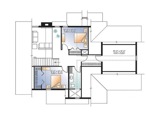 House Design - Country Floor Plan - Upper Floor Plan #23-2562