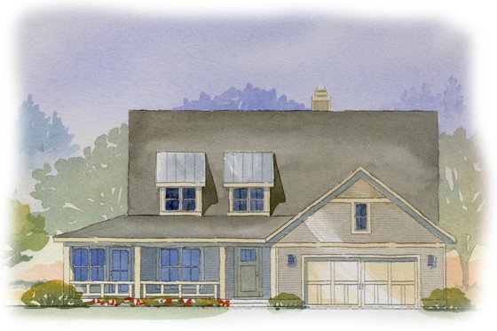 Exterior - Front Elevation for Farmhouse House Plan #901-39 - 3 bed, 2.5 bath
