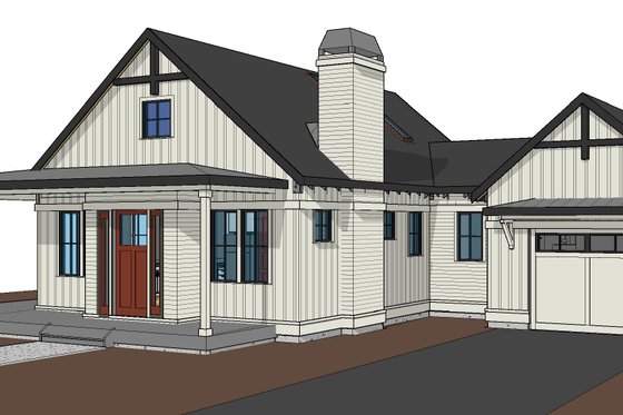 Exterior - Front Elevation 1 for Farmhouse House Plan #895-166 - 2 bed, 2 bath