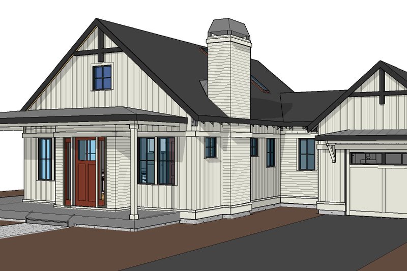 House Design - Exterior - Front Elevation 1 for Farmhouse House Plan #895-166 - 2 bed, 2 bath