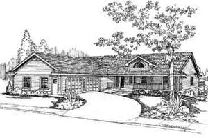 Ranch Exterior - Front Elevation Plan #60-599