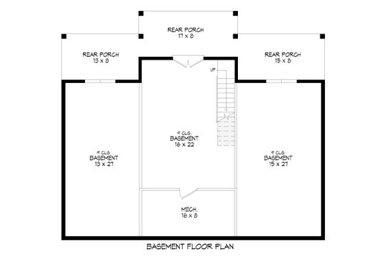 Floor Plan - Lower Floor for Contemporary House Plan #932-915 - 2 bed, 2 bath