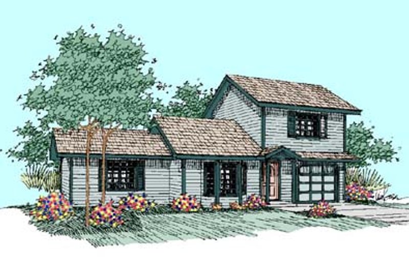 House Blueprint - Traditional Exterior - Front Elevation Plan #60-499