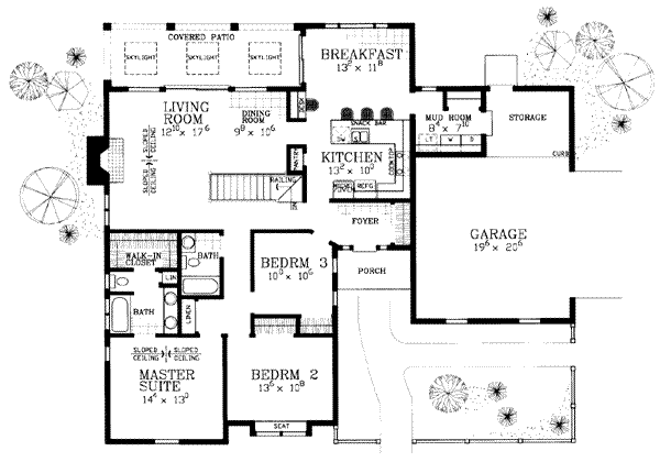 Home Plan - Traditional Floor Plan - Main Floor Plan #72-109