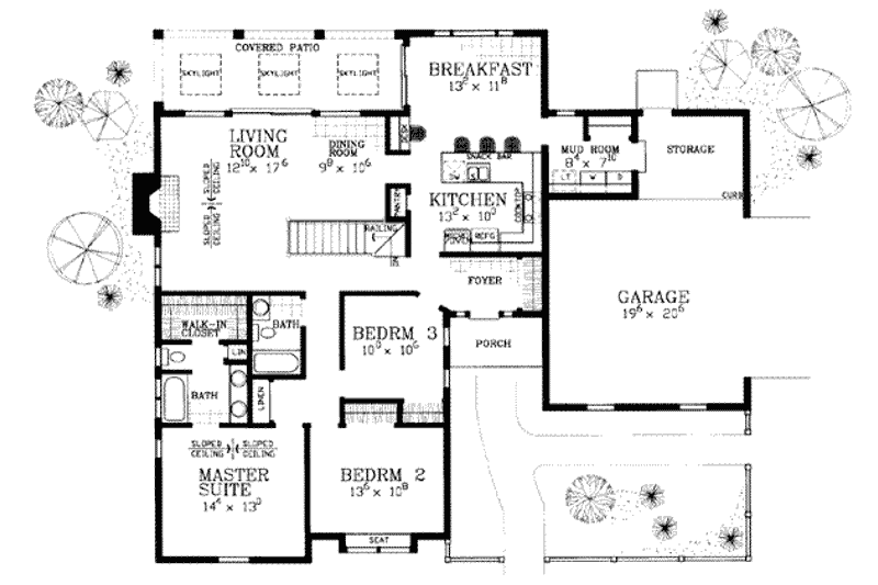 Home Plan - Floor Plan - Main Floor for Traditional House Plan #72-109 - 3 bed, 2 bath