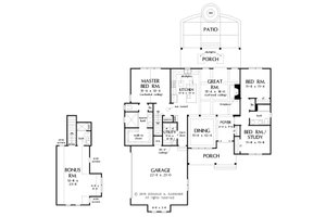 Floor Plan - Main Floor for Ranch House Plan #929-1100 - 3 bed, 2 bath