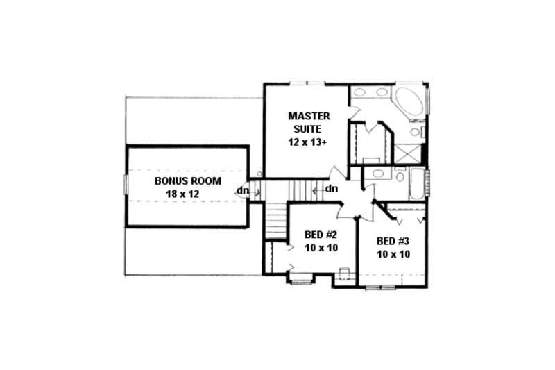 Dream House Plan - Floor Plan - Upper Floor for Farmhouse House Plan #58-187 - 3 bed, 2.5 bath