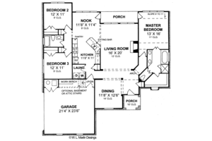Floor Plan - Main Floor for European House Plan #20-365 - 3 bed, 2 bath
