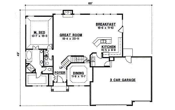 Traditional Floor Plan - Main Floor Plan #67-847