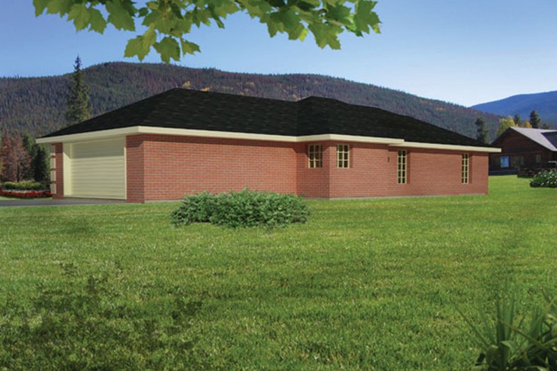 Dream House Plan - Exterior - Rear Elevation for Colonial House Plan #1061-26 - 3 bed, 2 bath