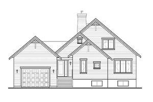 Exterior - Rear Elevation for Country House Plan #23-2409 - 3 bed, 2 bath