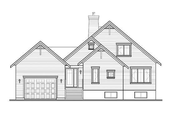 Exterior - Rear Elevation for Country House Plan #23-2409 - 3 bed, 2 bath
