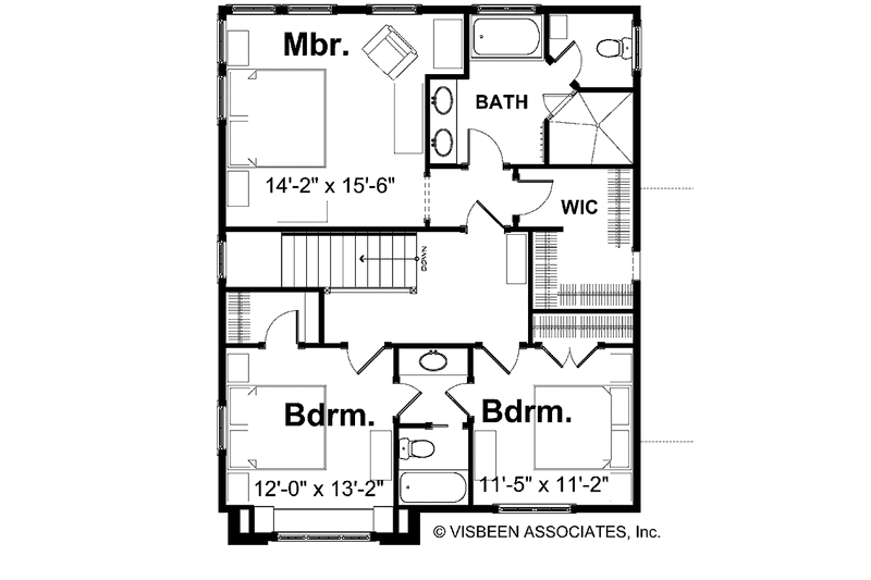 Home Plan - Floor Plan - Upper Floor for European House Plan #928-102 - 3 bed, 2.5 bath