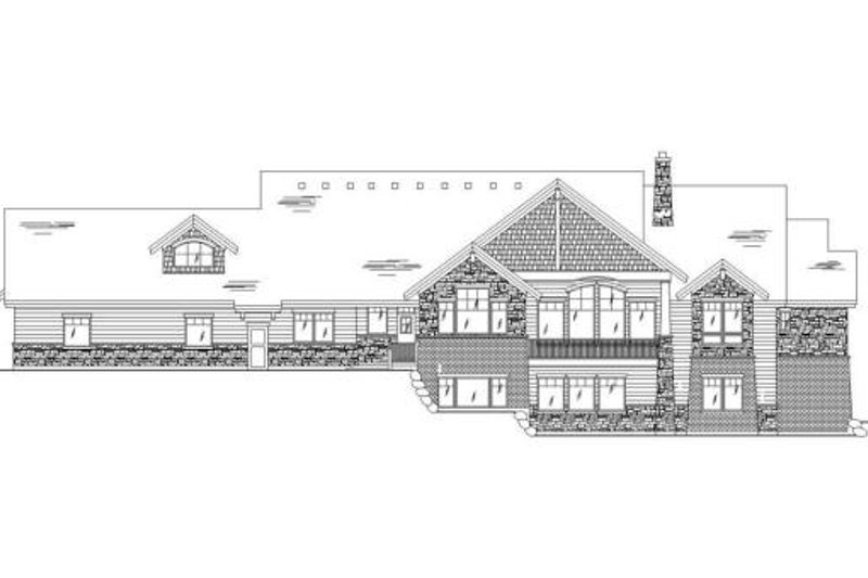 Home Plan - Exterior - Rear Elevation for Bungalow House Plan #5-464 - 4 bed, 4 bath