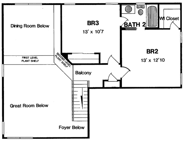 House Design - Traditional Floor Plan - Upper Floor Plan #316-164