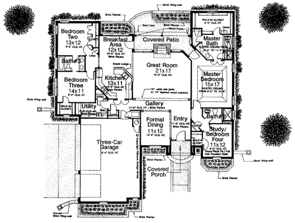 Architectural House Design - Country Floor Plan - Main Floor Plan #310-1150
